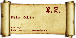 Mika Robin névjegykártya